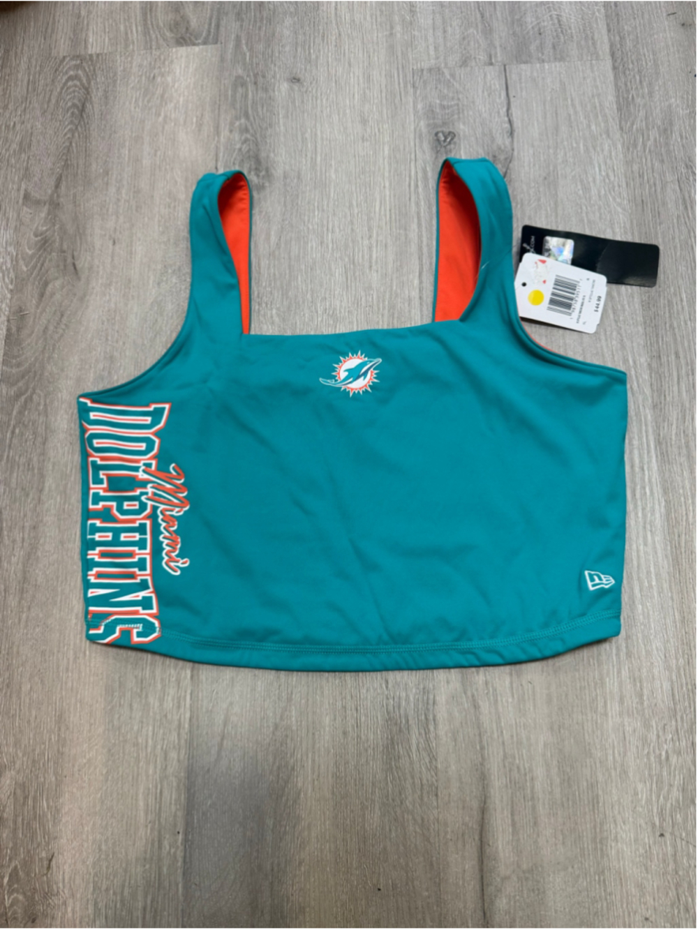 Reversible Women's New Era Miami Dolphins Tank Top XL Teal Orange
